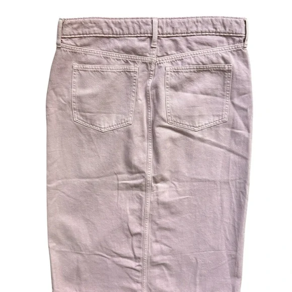 GAP Denim Lilac Pink Button Front Midi Skirt Sz 10 High Rise A-Line Cotton Y2K - Picture 7 of 7